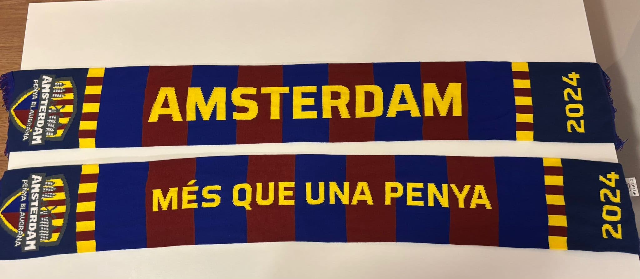 Official Penya Blaugrana Amsterdam scarf — "Més que una penya"